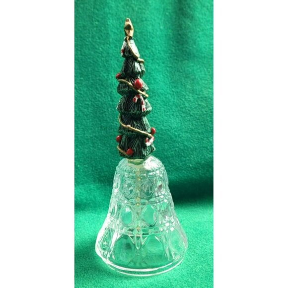 Christmas Tree Hand Bell Glass Holiday Decoration JH1365 - Picture 4 of 4